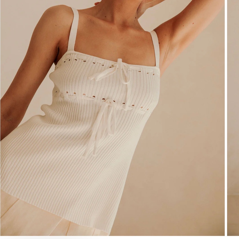 Sabo Skirt Alfie Top XS White Knit Tank NWT